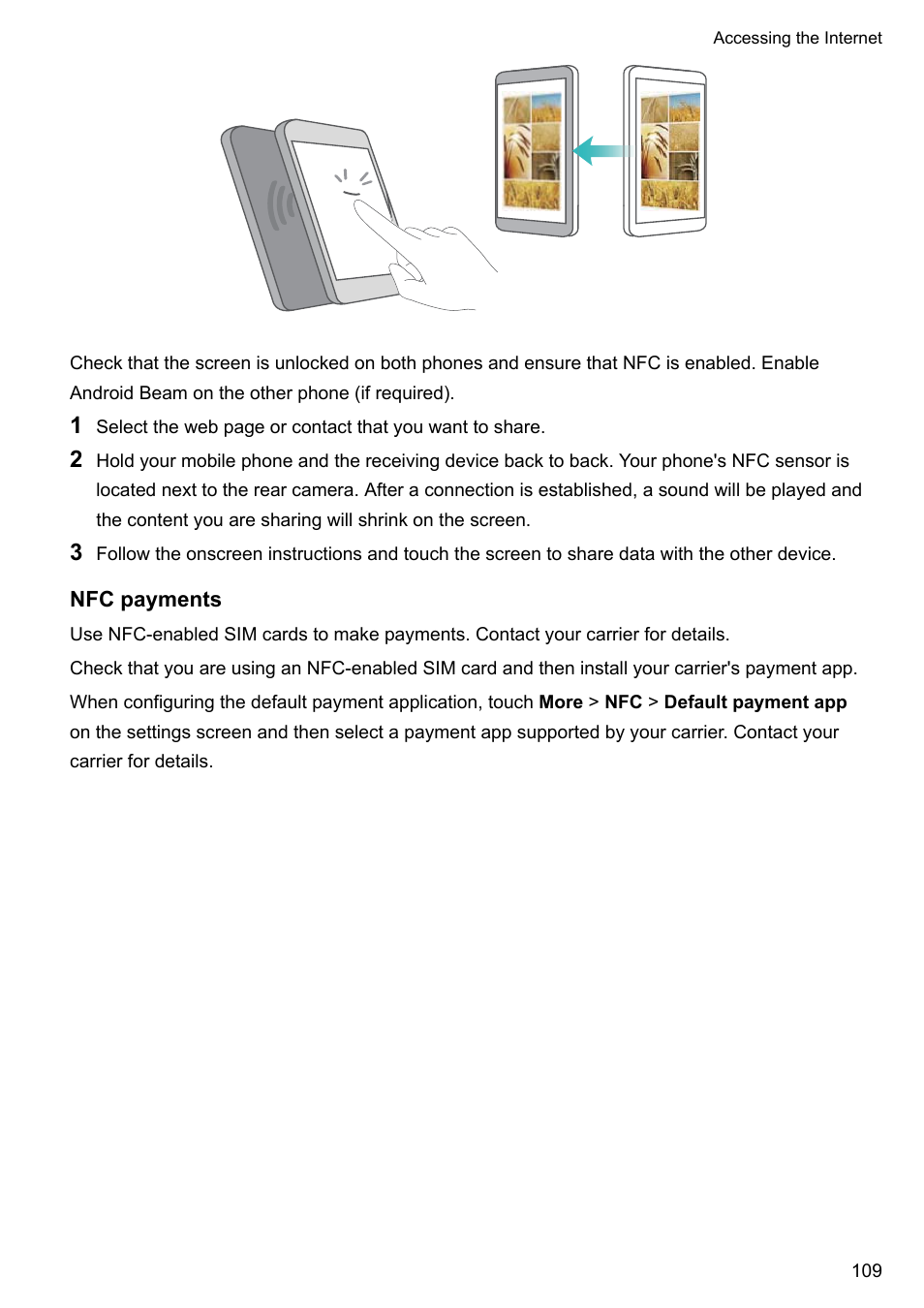 Nfc payments | Honor 8 Pro User Manual | Page 115 / 155