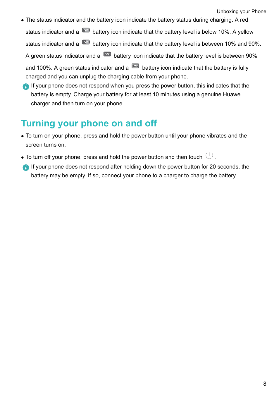 Turning your phone on and off | Honor 8 Pro User Manual | Page 14 / 155