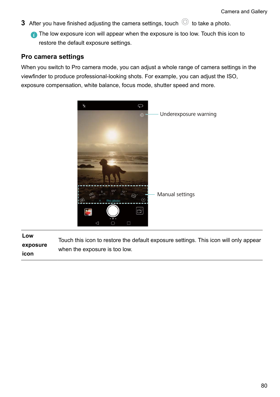 Pro camera settings | Honor 8 Pro User Manual | Page 86 / 155
