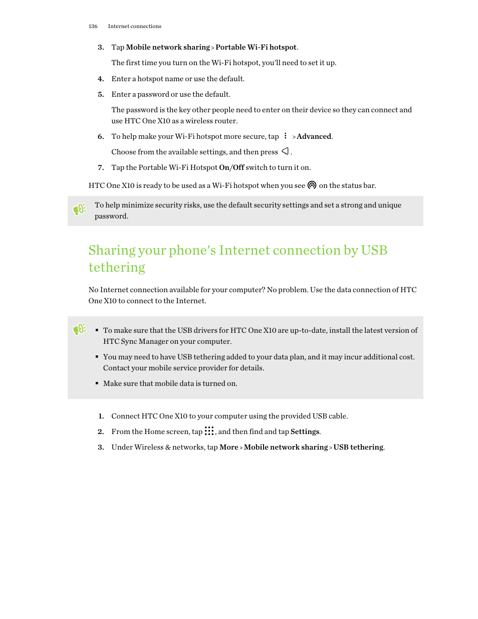 HTC One X10 User Manual | Page 136 / 161