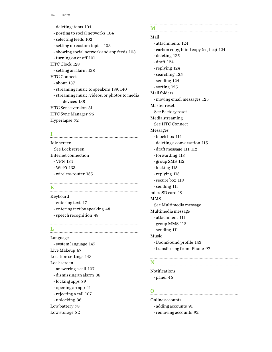 HTC One X10 User Manual | Page 159 / 161