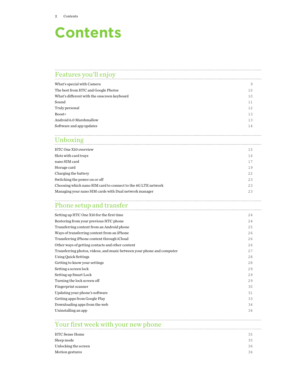 HTC One X10 User Manual | Page 2 / 161