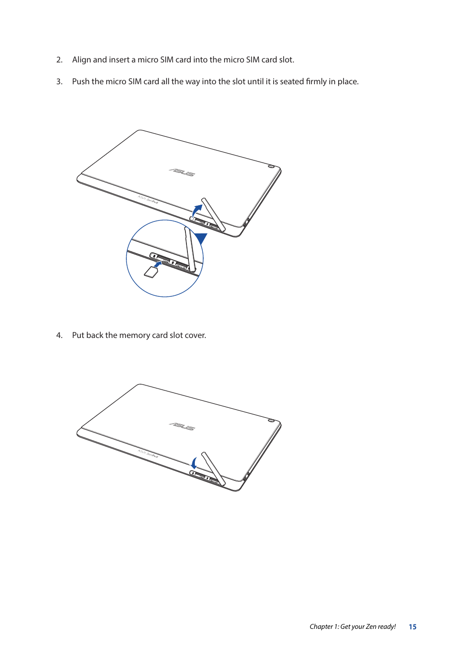 Asus ZenPad 10 (Z300M) User Manual | Page 15 / 126