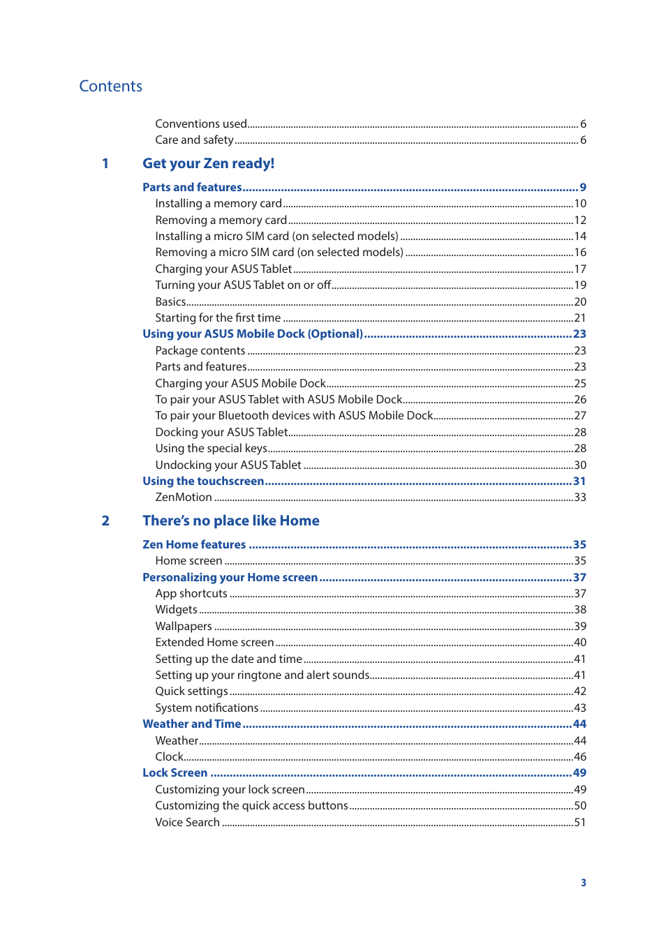 Asus ZenPad 10 (Z300M) User Manual | Page 3 / 126