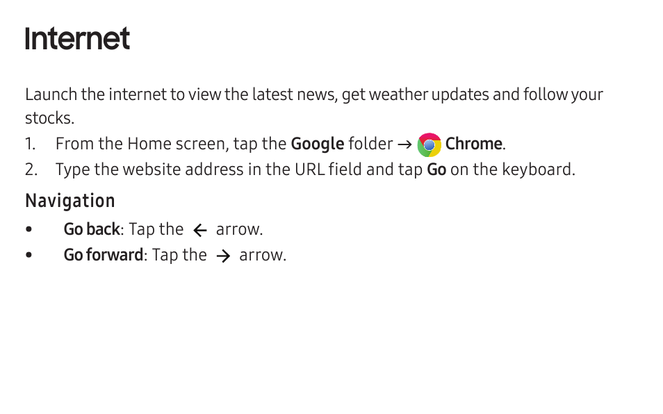 Internet, Gallery | Samsung Galaxy Tab S3 (SM-T825) User Manual | Page 15 / 15