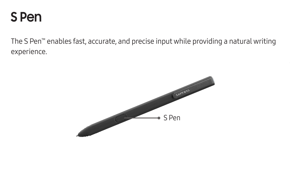 S pen | Samsung Galaxy Tab S3 (SM-T825) User Manual | Page 3 / 15