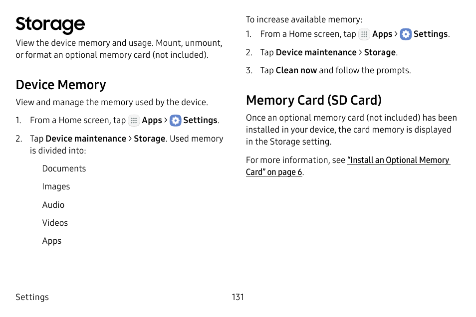 Storage | Samsung Galaxy Tab S3 (SM-T825) User Manual | Page 136 / 177