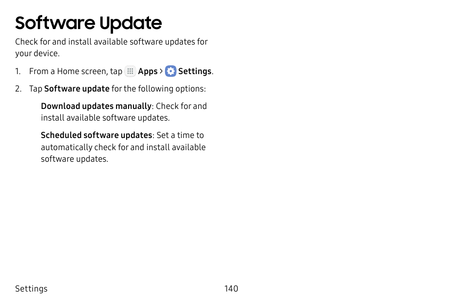 Software update | Samsung Galaxy Tab S3 (SM-T825) User Manual | Page 145 / 177