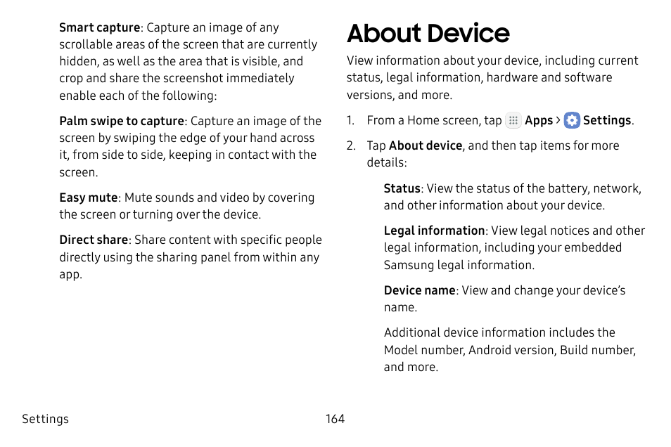 About device | Samsung Galaxy Tab S3 (SM-T825) User Manual | Page 169 / 177