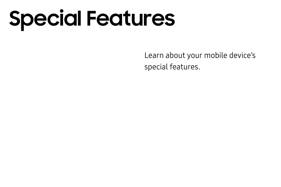 Special features | Samsung Galaxy Tab S3 (SM-T825) User Manual | Page 7 / 177