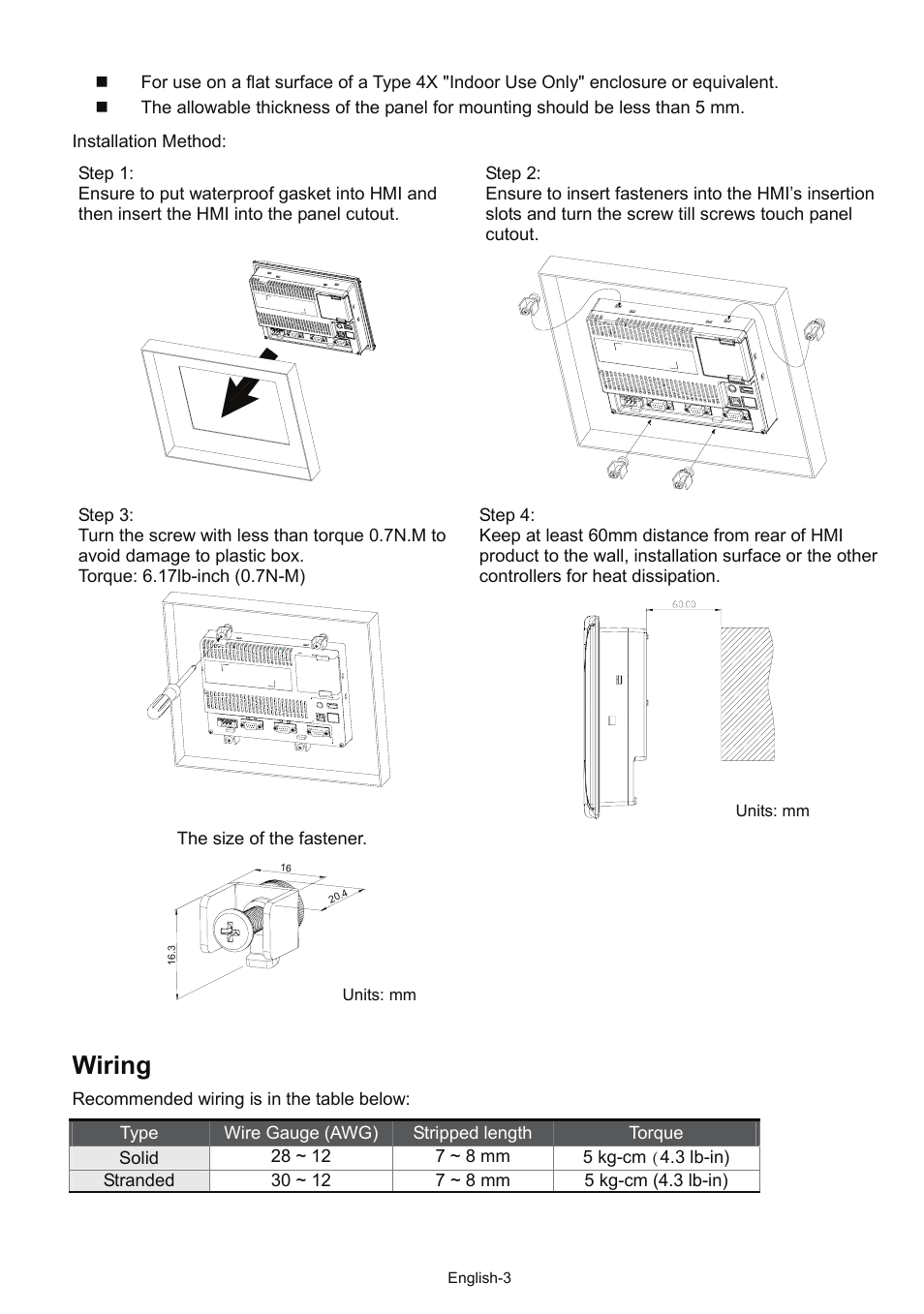 Wiring | Delta Electronics Network Device DOP-B User Manual | Page 4 / 43