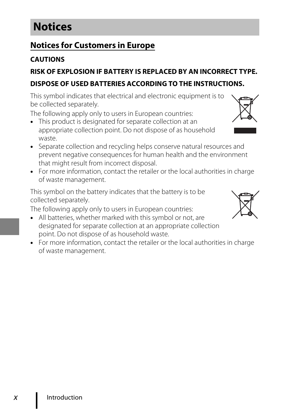 Notices, Notices for customers in europe | Nikon Coolpix A100 User Manual | Page 10 / 36