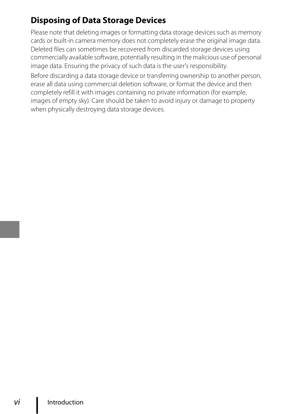Disposing of data storage devices | Nikon Coolpix A100 User Manual | Page 6 / 36