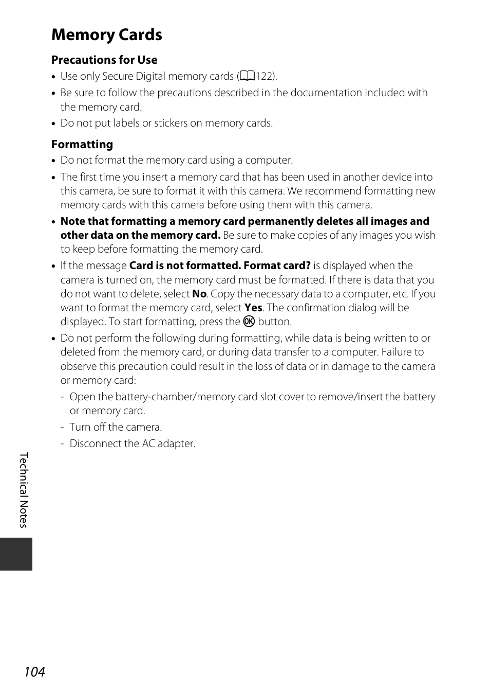 Memory cards | Nikon Coolpix A100 User Manual | Page 120 / 144