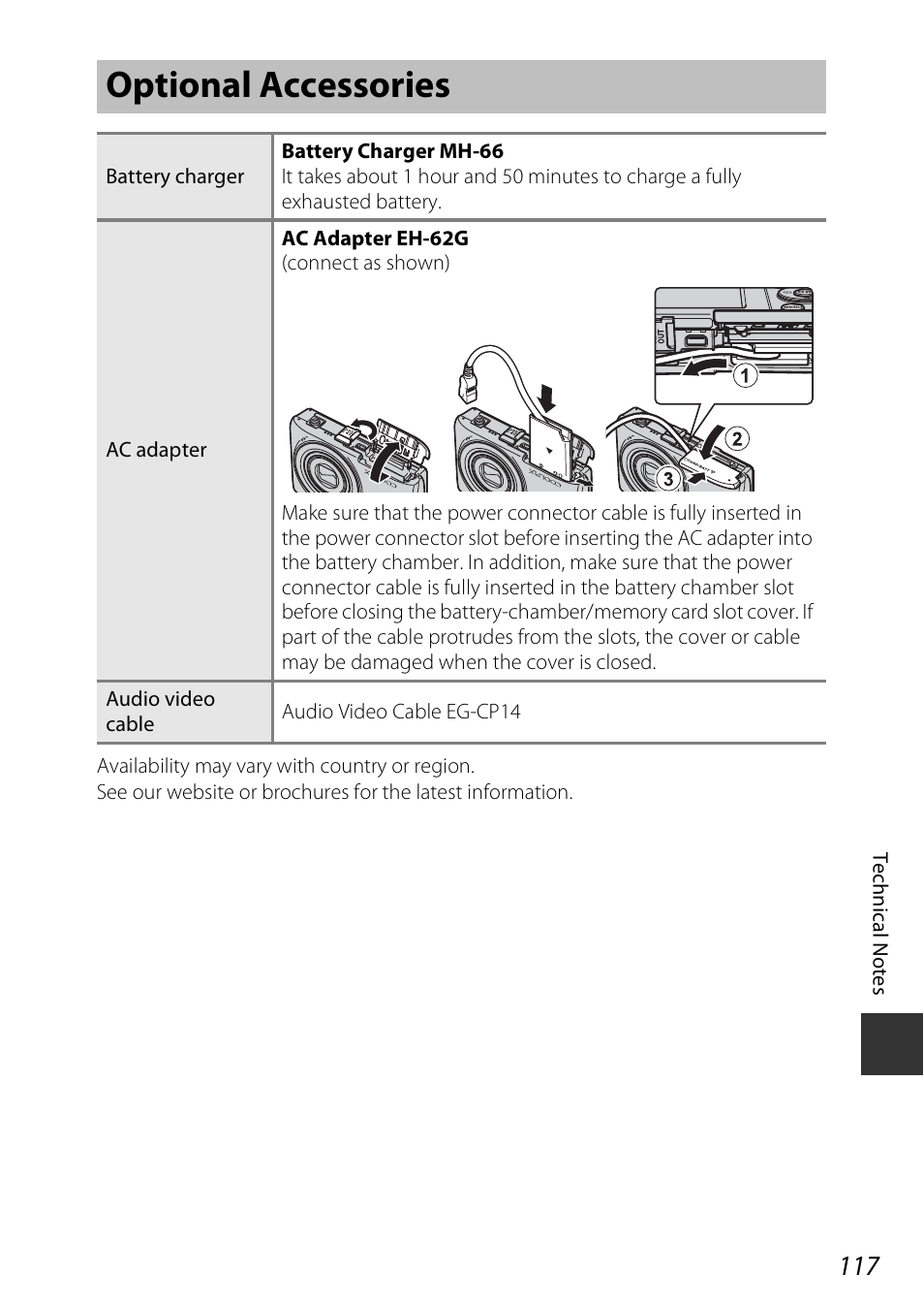 Optional accessories | Nikon Coolpix A100 User Manual | Page 133 / 144