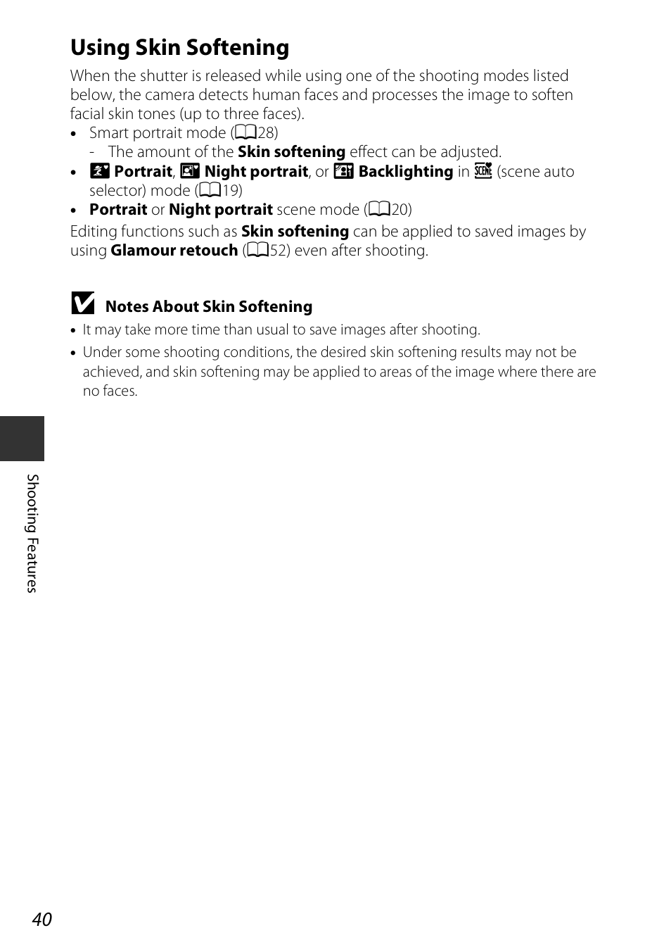 Using skin softening | Nikon Coolpix A100 User Manual | Page 56 / 144