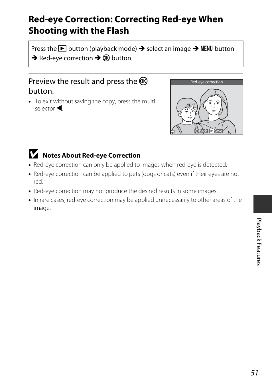 Preview the result and press the k button | Nikon Coolpix A100 User Manual | Page 67 / 144