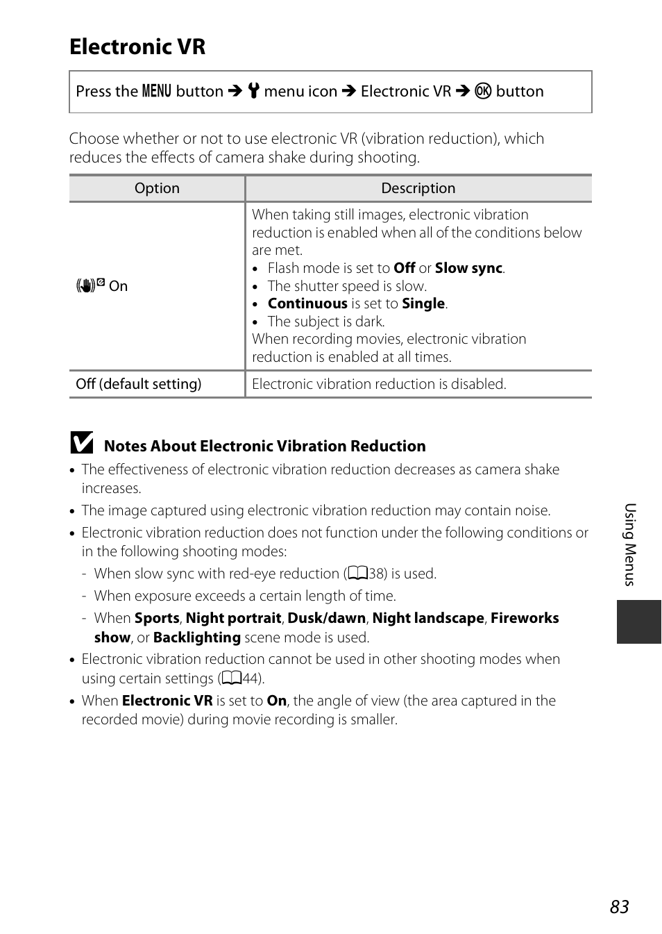 Electronic vr | Nikon Coolpix A100 User Manual | Page 99 / 144