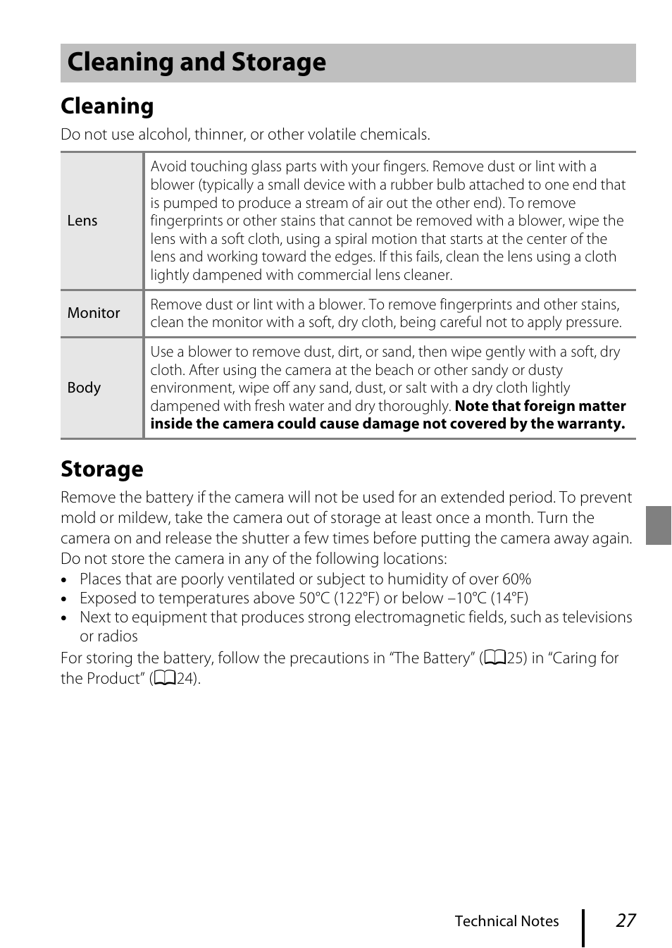 Cleaning and storage, Cleaning, Storage | Nikon Coolpix A300 User Manual | Page 37 / 44
