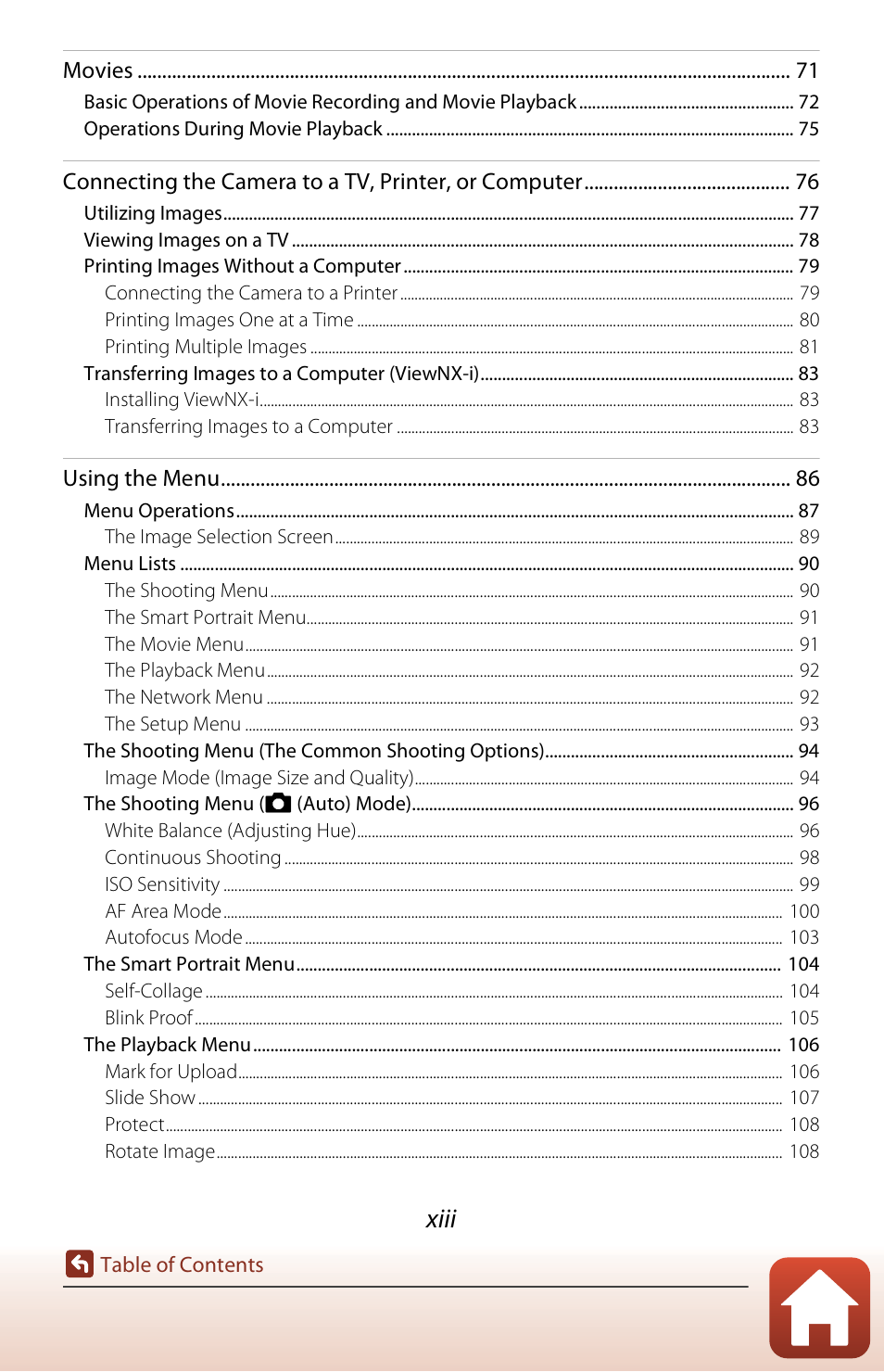 Xiii | Nikon Coolpix A300 User Manual | Page 13 / 179