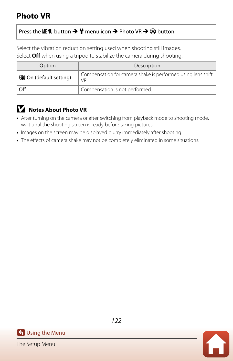 Photo vr, A122), A122 | Nikon Coolpix A300 User Manual | Page 137 / 179