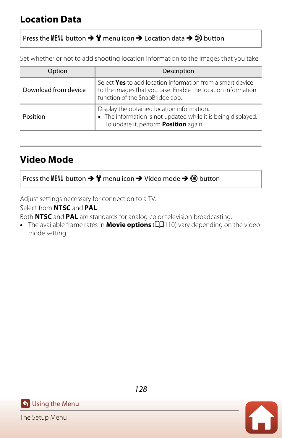 Location data, Video mode | Nikon Coolpix A300 User Manual | Page 143 / 179