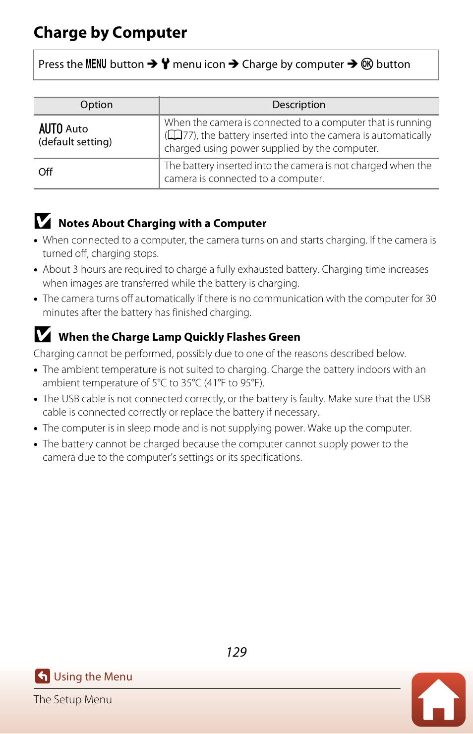 Charge by computer | Nikon Coolpix A300 User Manual | Page 144 / 179