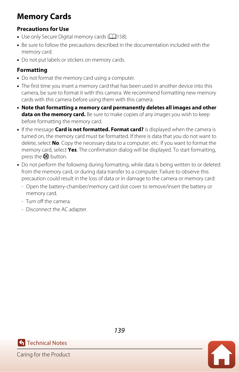 Memory cards | Nikon Coolpix A300 User Manual | Page 154 / 179