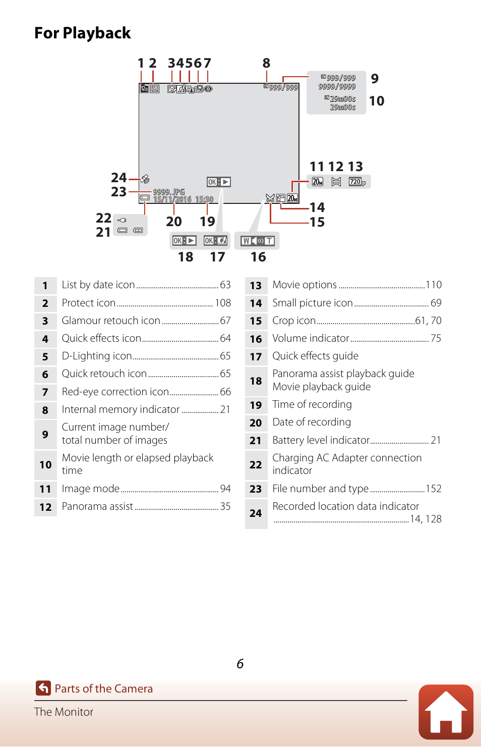 For playback | Nikon Coolpix A300 User Manual | Page 21 / 179