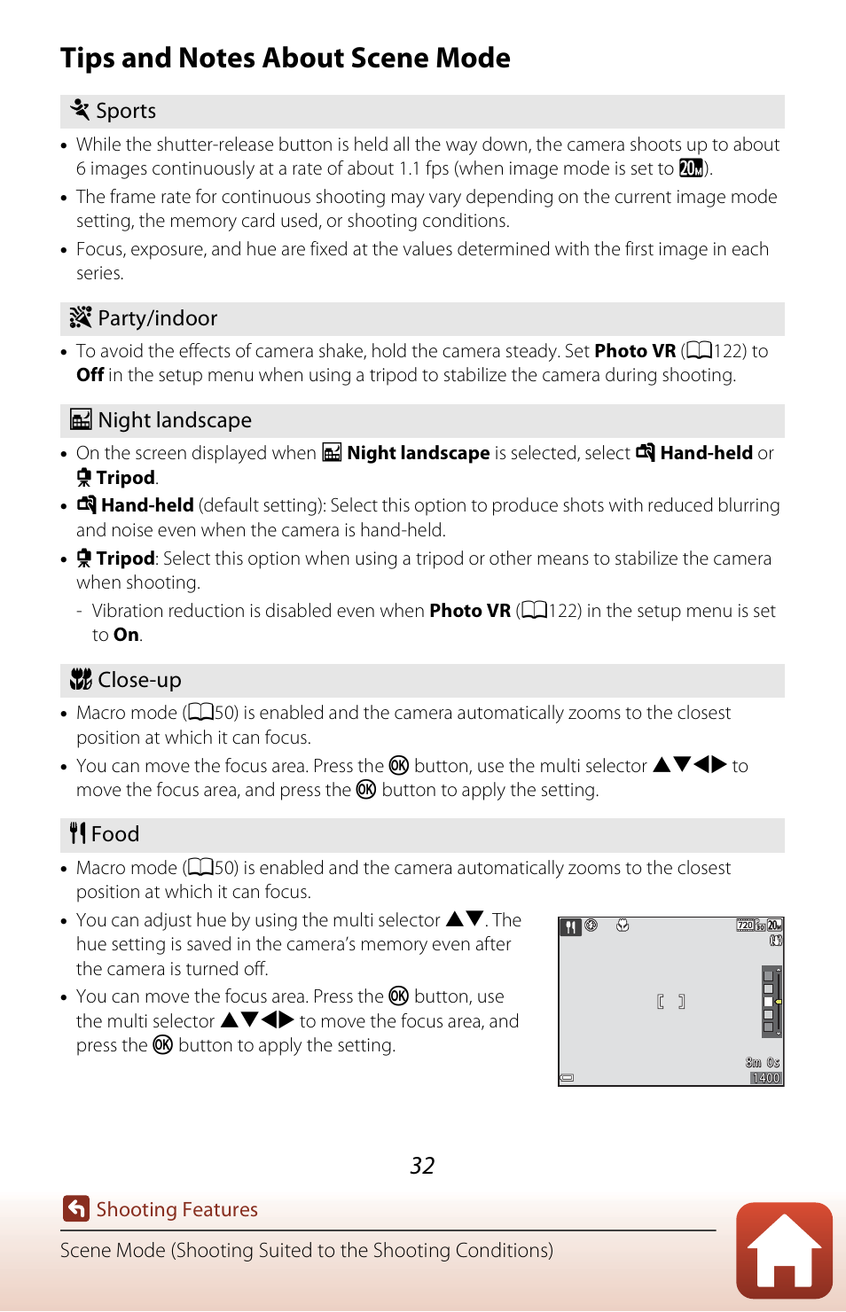 Tips and notes about scene mode, A32) | Nikon Coolpix A300 User Manual | Page 47 / 179