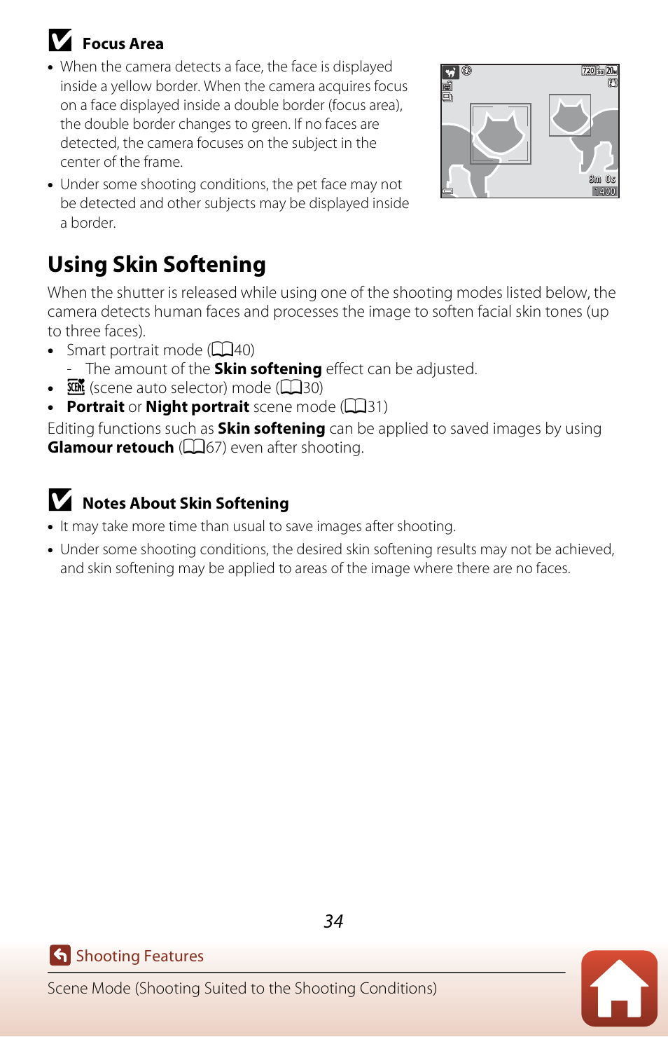 Using skin softening | Nikon Coolpix A300 User Manual | Page 49 / 179