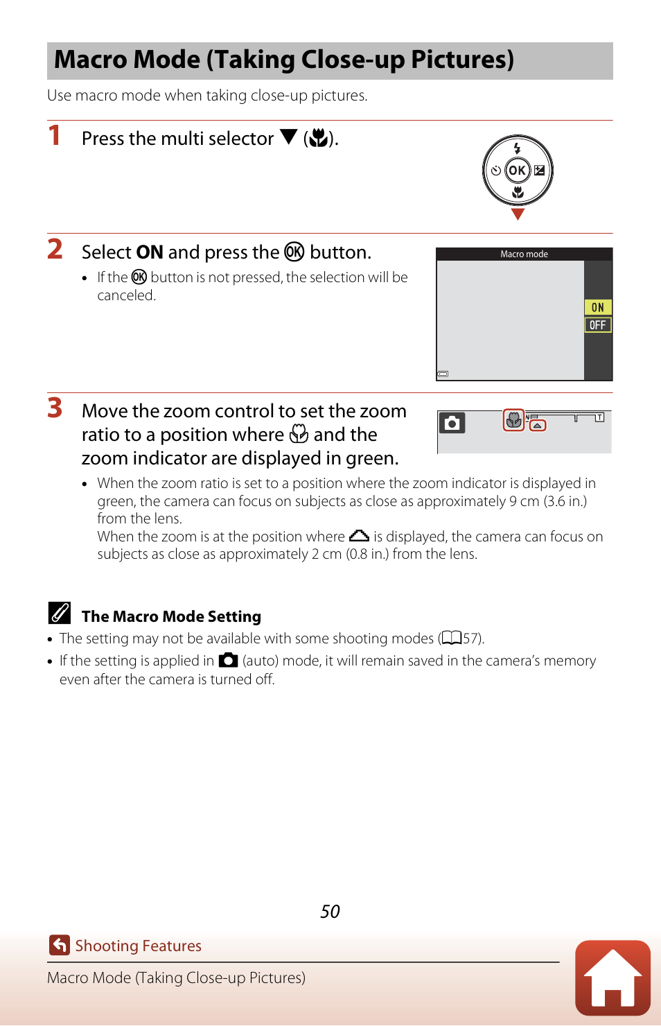 Macro mode (taking close-up pictures), A50) | Nikon Coolpix A300 User Manual | Page 65 / 179