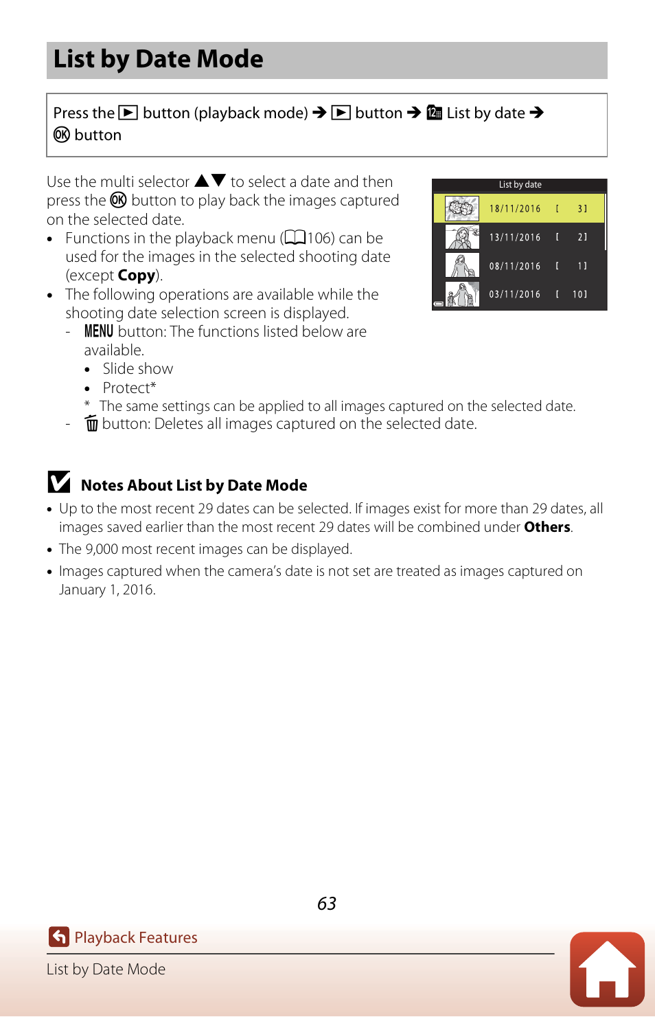 List by date mode | Nikon Coolpix A300 User Manual | Page 78 / 179