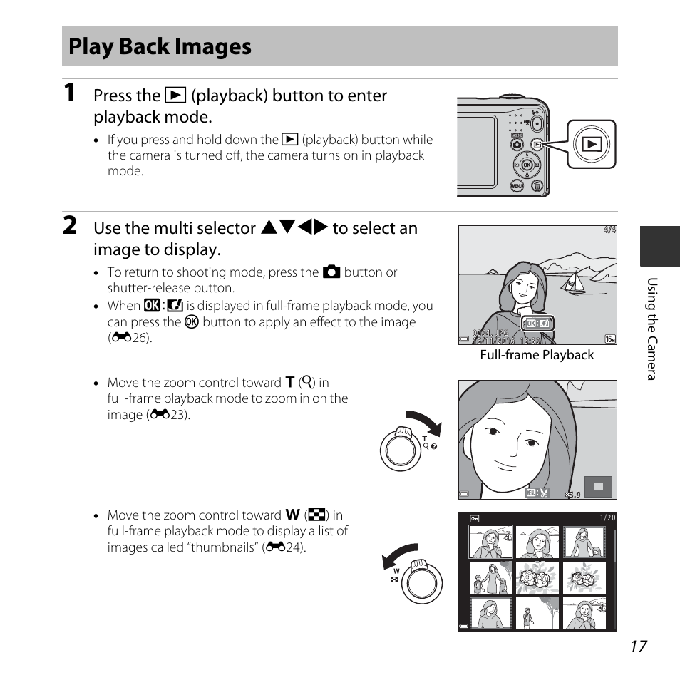 Play back images | Nikon Coolpix A10 User Manual | Page 35 / 147