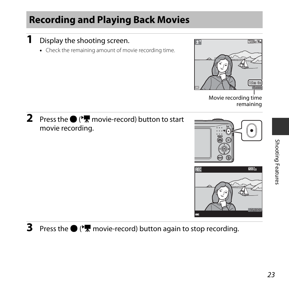Recording and playing back movies | Nikon Coolpix A10 User Manual | Page 41 / 147