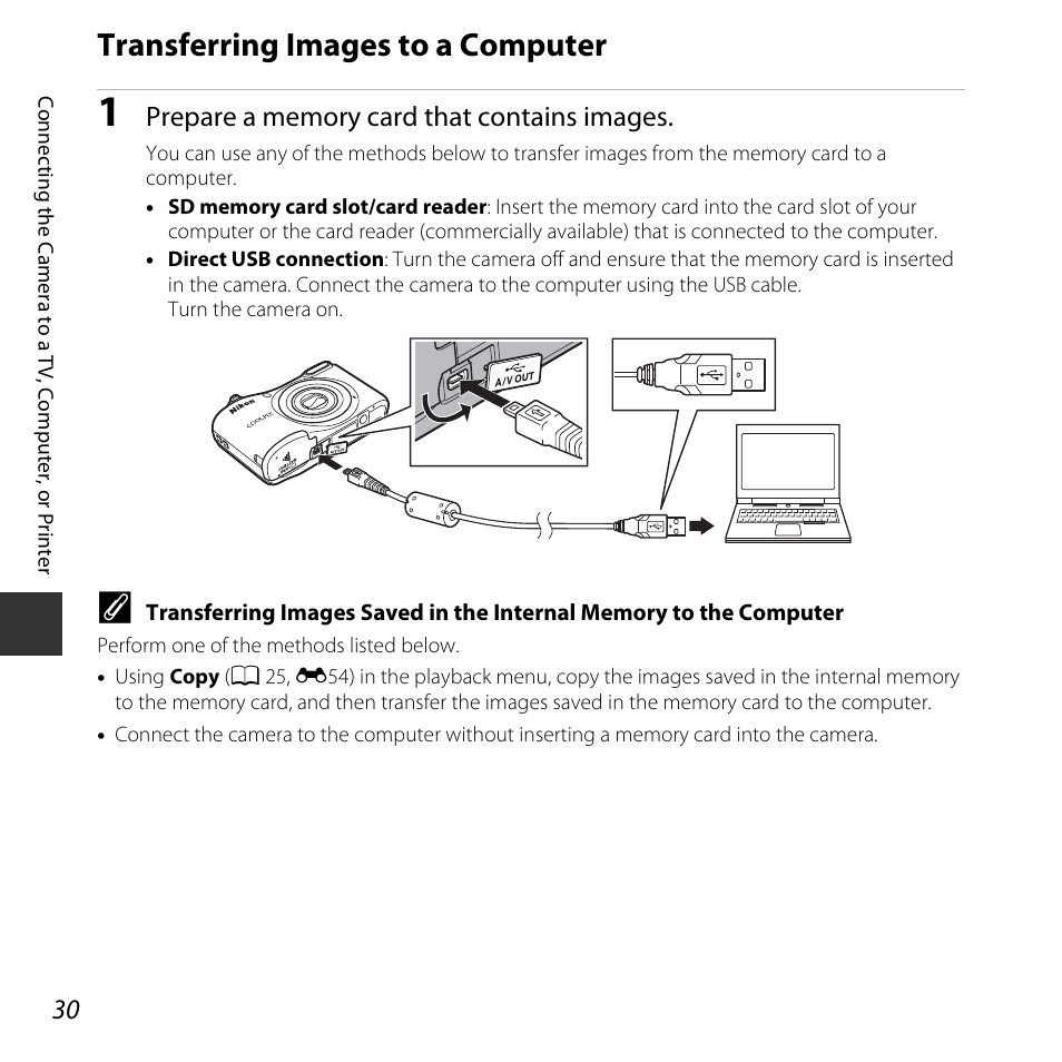 Transferring images to a computer | Nikon Coolpix A10 User Manual | Page 48 / 147