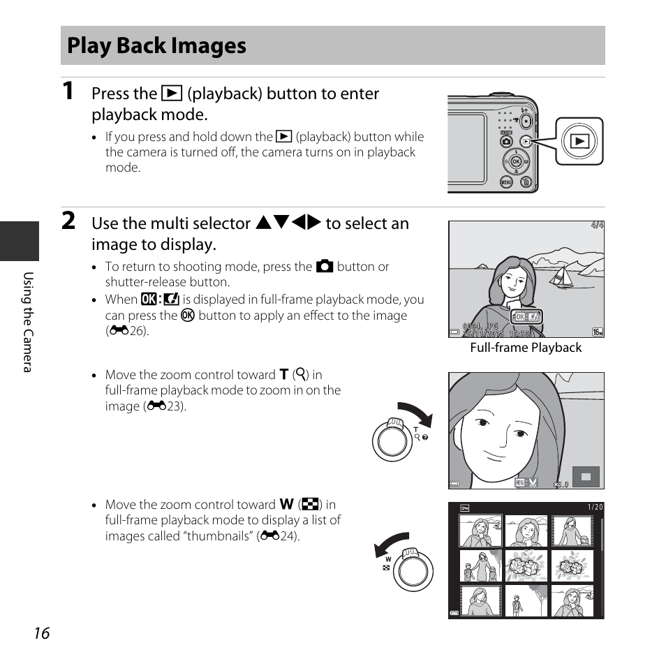 Play back images | Nikon Coolpix L31 User Manual | Page 34 / 147