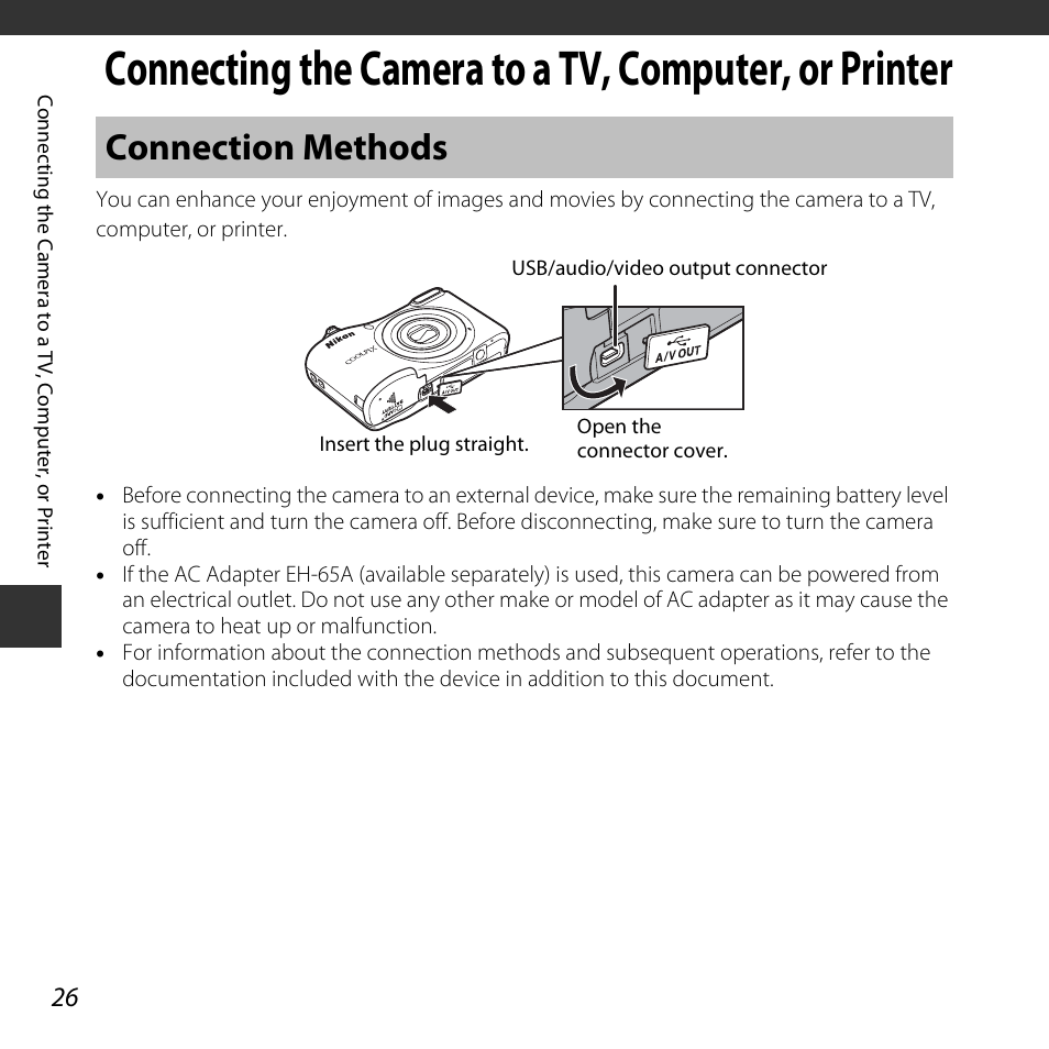 Connection methods | Nikon Coolpix L31 User Manual | Page 44 / 147