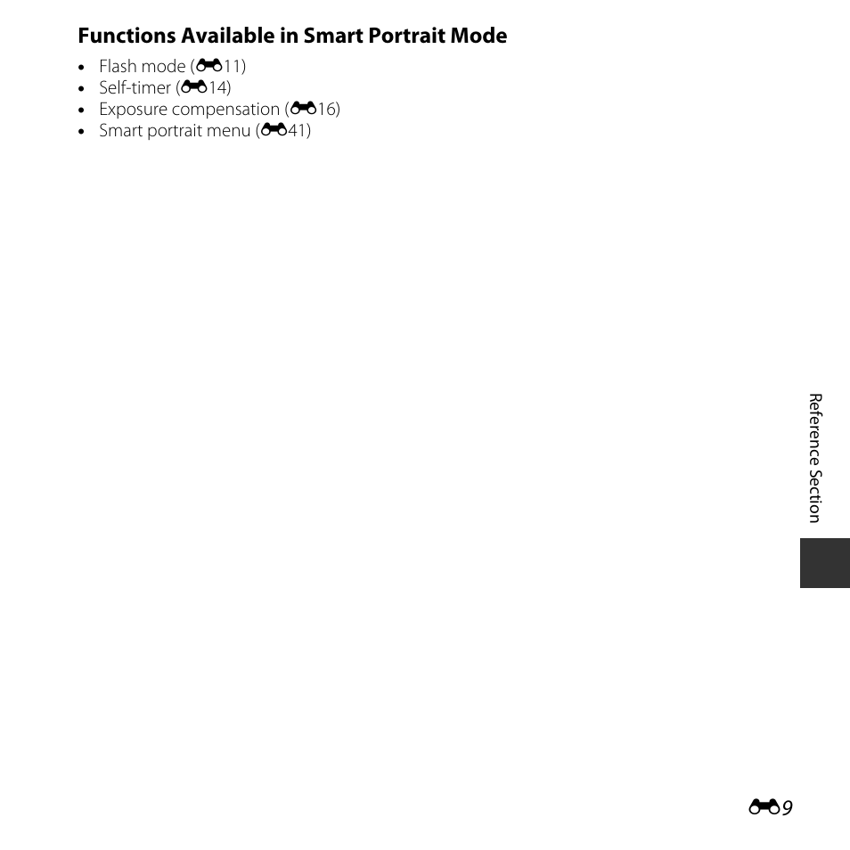 Functions available in smart portrait mode | Nikon Coolpix L31 User Manual | Page 59 / 147