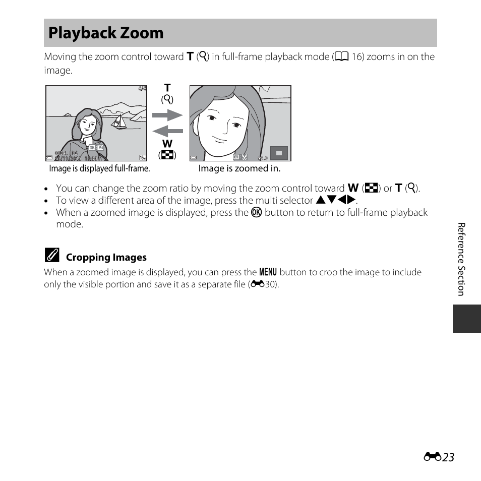 Playback zoom | Nikon Coolpix L31 User Manual | Page 73 / 147