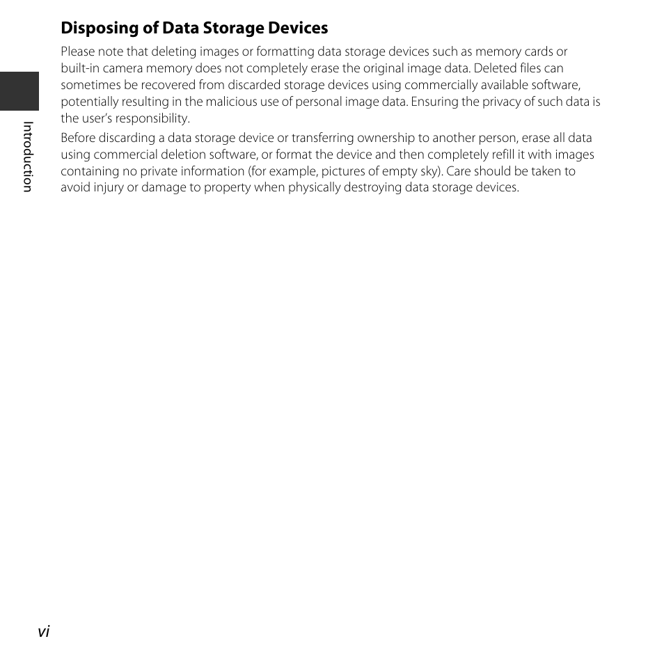 Disposing of data storage devices | Nikon Coolpix L31 User Manual | Page 8 / 147