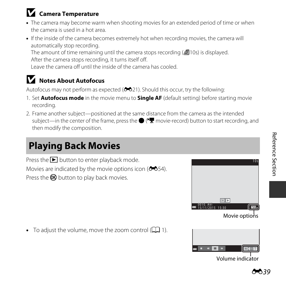 Playing back movies | Nikon Coolpix L31 User Manual | Page 89 / 147