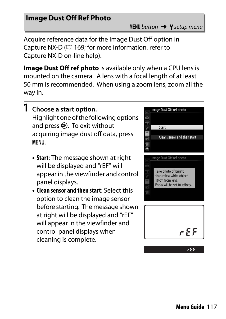 Image dust off ref photo | Nikon D7200 body User Manual | Page 117 / 202