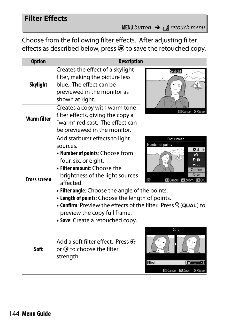 Filter effects | Nikon D7200 body User Manual | Page 144 / 202