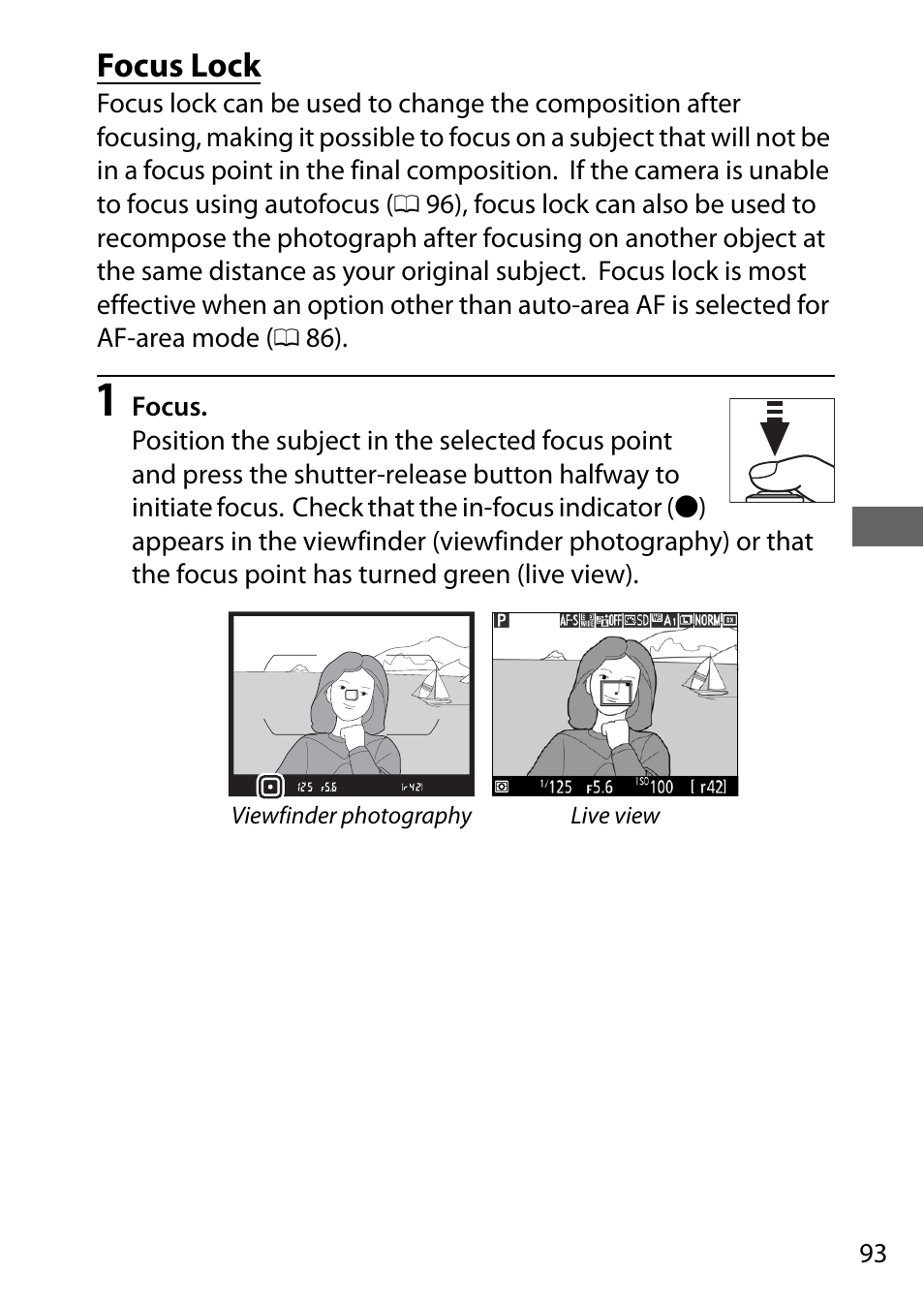 Focus lock | Nikon D7200 body User Manual | Page 117 / 420