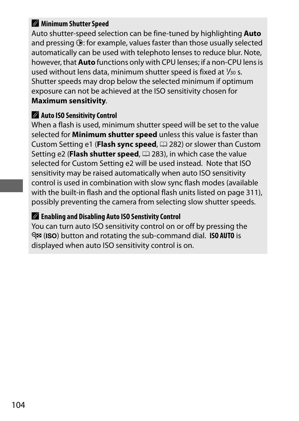 104 a | Nikon D7200 body User Manual | Page 128 / 420