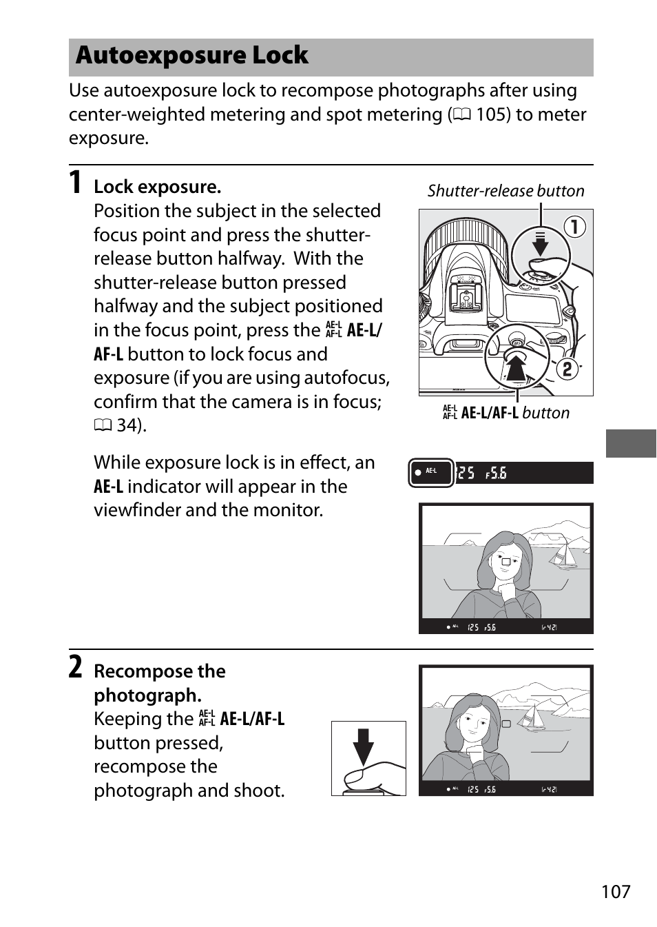 Autoexposure lock | Nikon D7200 body User Manual | Page 131 / 420