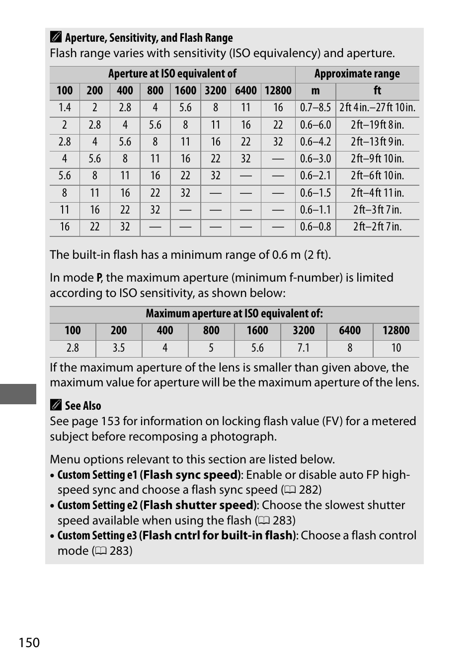 150 a | Nikon D7200 body User Manual | Page 174 / 420