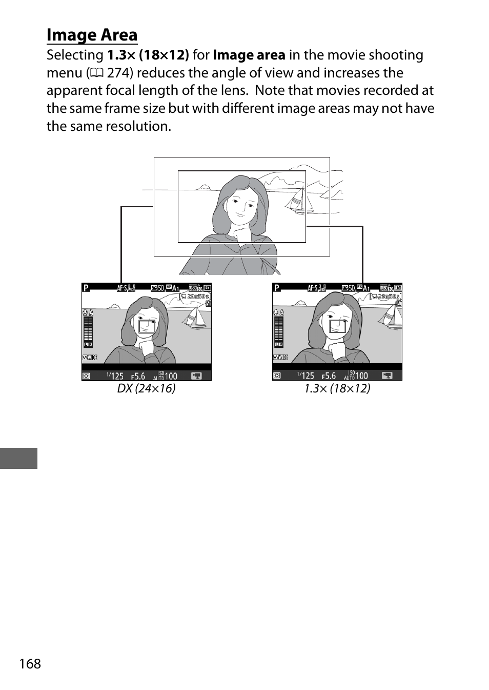 Image area | Nikon D7200 body User Manual | Page 192 / 420