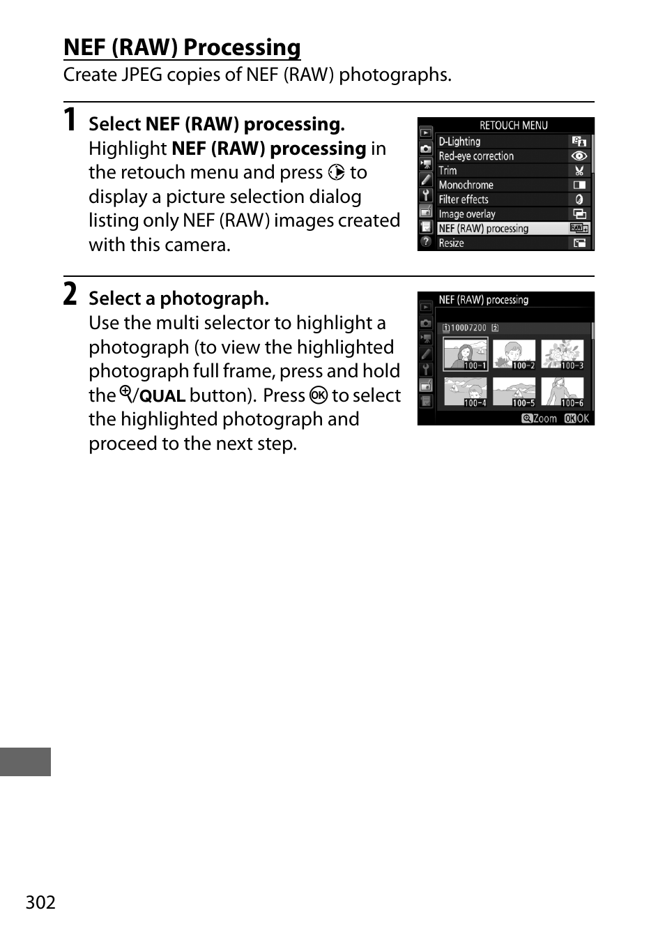 Nef (raw) processing | Nikon D7200 body User Manual | Page 326 / 420